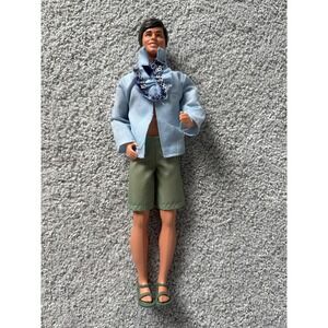 Vintage Mattel 1968 Ken Doll Hawaiian Outfit Blue Shirt Green Shorts Sandals